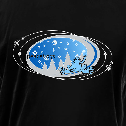 Peace Frogs Black Snowflake Oval Long Sleeve Kids T-Shirt