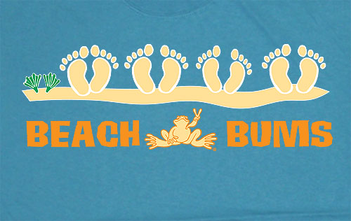 Peace Frogs Adult Beach Bums Short Sleeve T-Shirt