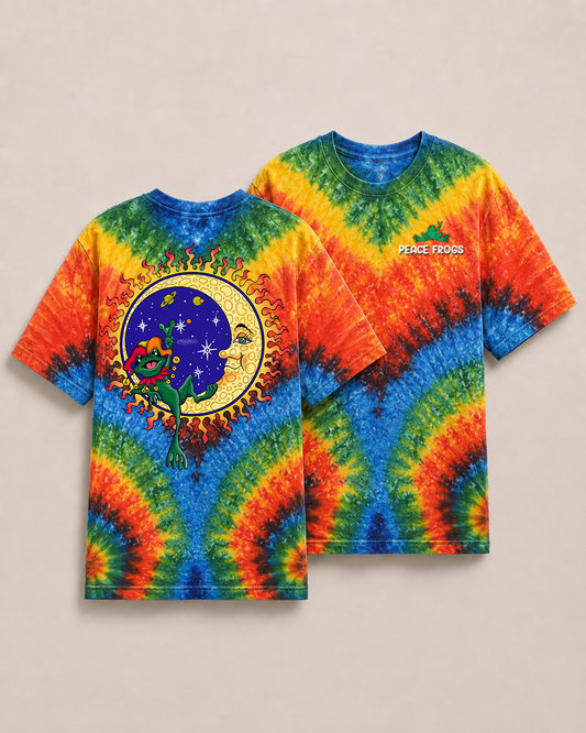 Peace Frogs Adult Cosmic Frog Tie-Dye Short Sleeve T-Shirt