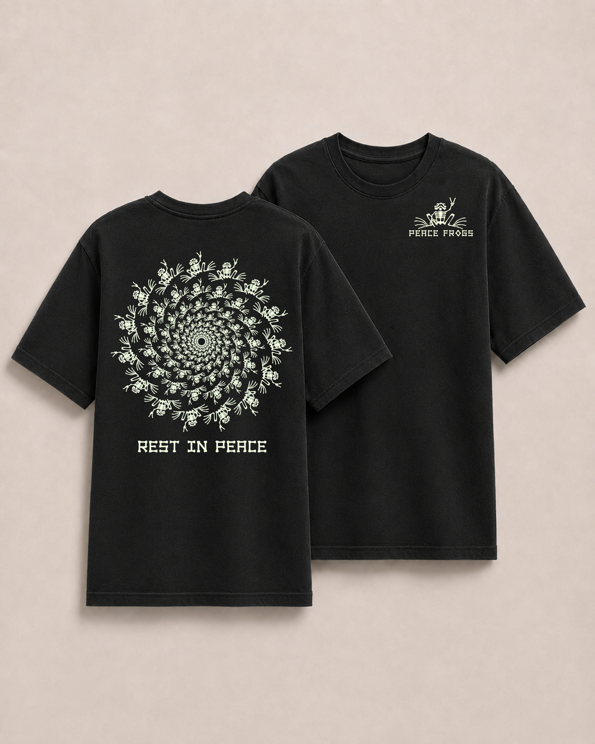 Peace Frogs Adult Rest In Peace Spiral Short Sleeve T-Shirt