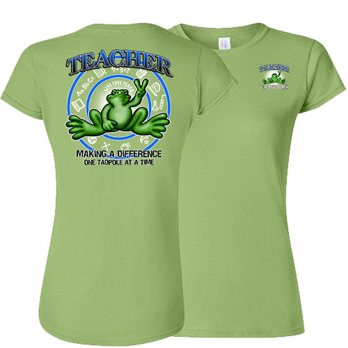 Peace Frogs Ladies Teacher Frog Short Sleeve T-Shirt - view 2