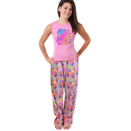 Peace Frogs Adult Peace Signs Pajama Loungepant, Lounge Pants: Peace Frogs