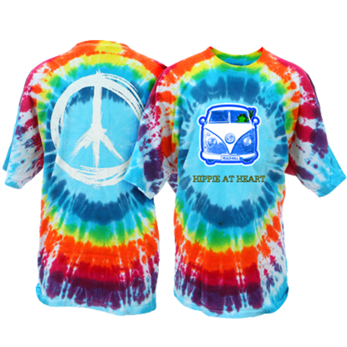 juice Empire Tiny Peace Frogs Hippie at Heart Tie Dye Short Sleeve T-Shirt, Short Sleeve T- Shirts: Peace Frogs