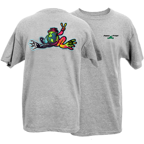 Peace Frogs Adult Hibiscus Frog Short Sleeve T-Shirt 
